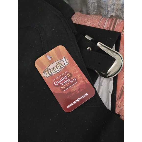 Tough 1 Suede Equitation Chaps Black Size Xsmall - Picture 3 of 5